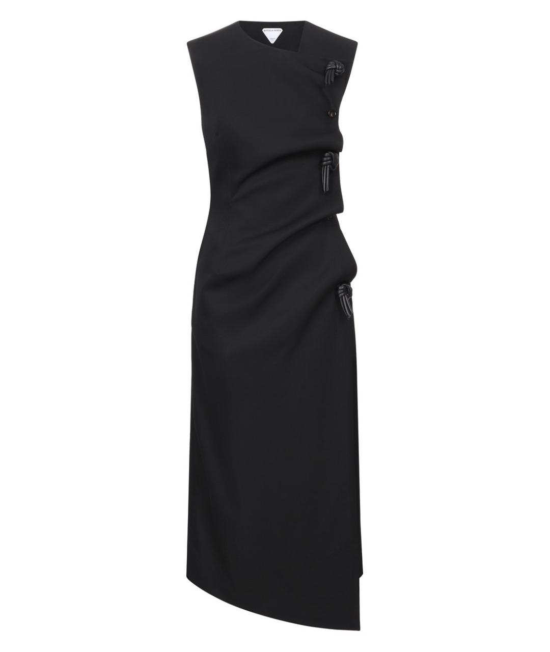 BOTTEGA VENETA Черное шерстяное повседневное платье, фото 1