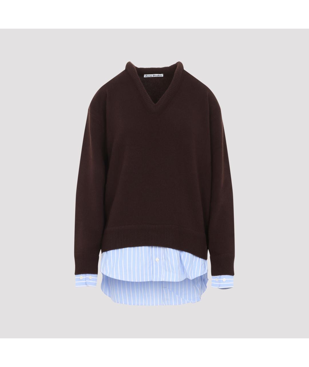 ACNE STUDIOS Коричневый шерстяной джемпер / свитер, фото 3
