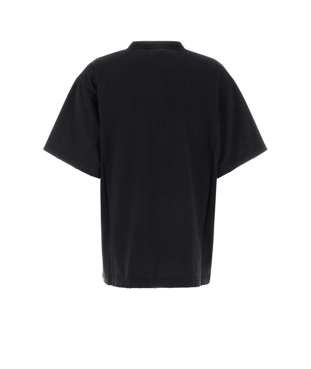 BALENCIAGA Черная хлопковая футболка, фото 2