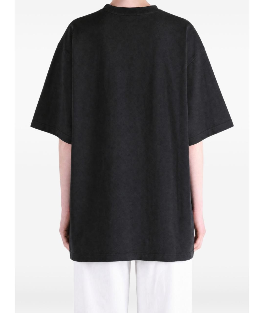 BALENCIAGA Черная хлопковая футболка, фото 3