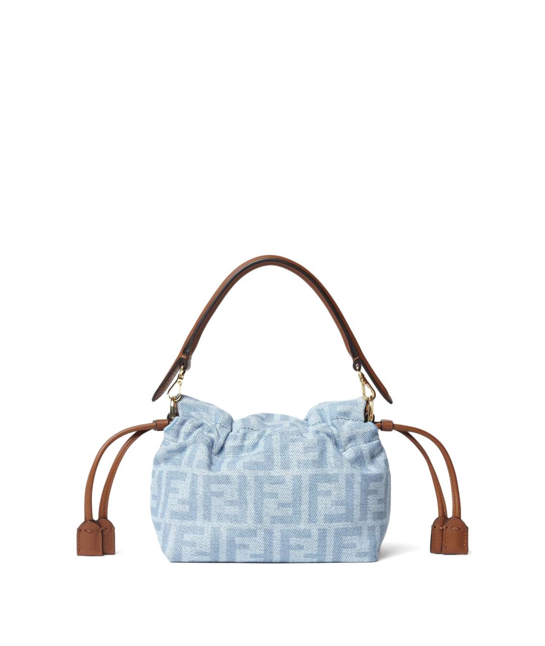FENDI Голубая деним сумка через плечо, фото 5