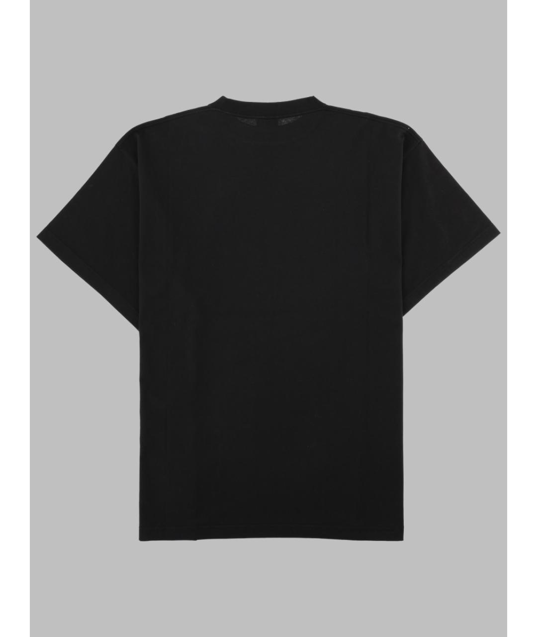 BALENCIAGA Черная хлопковая футболка, фото 2