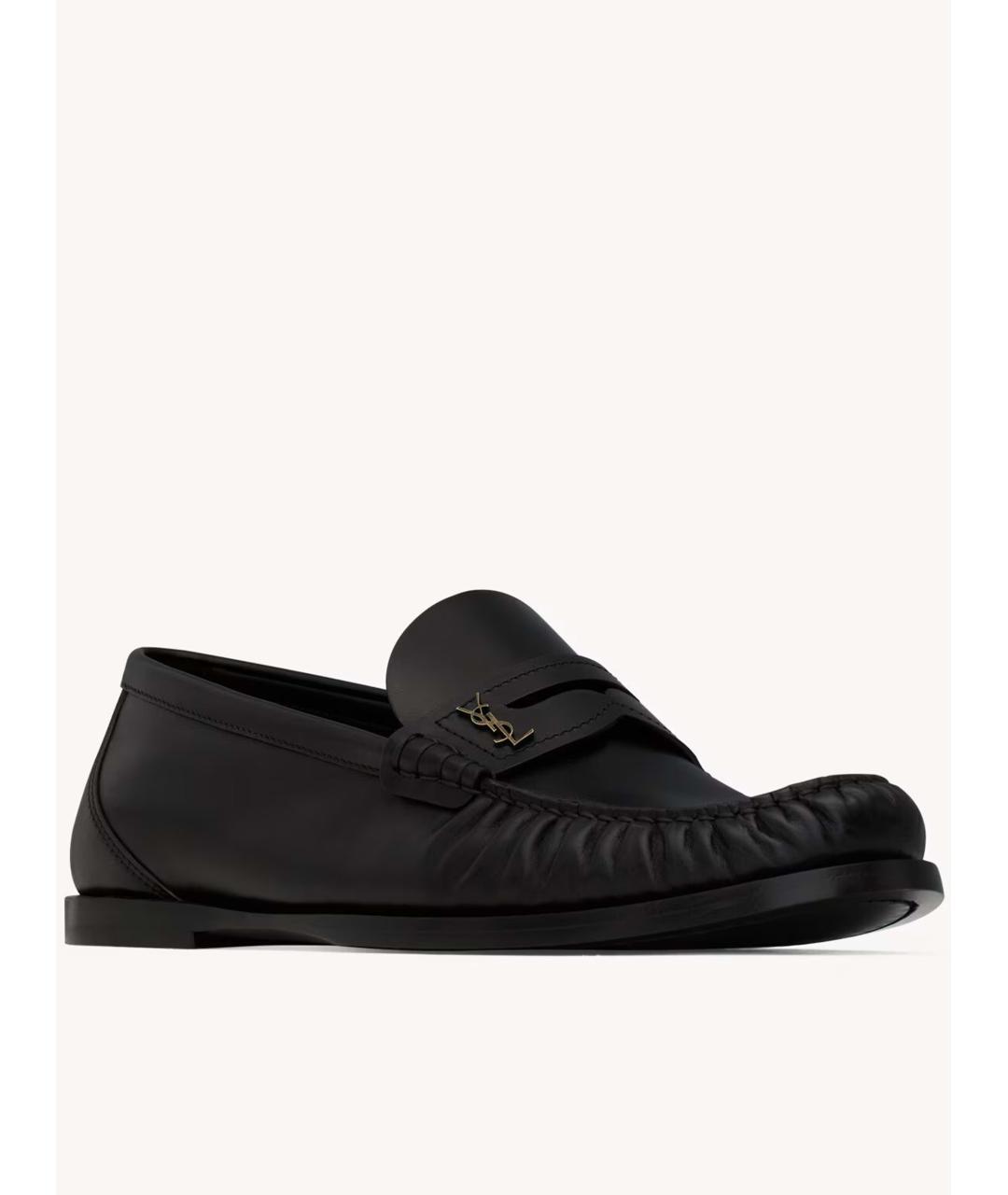 SAINT LAURENT Черные кожаные лоферы, фото 3