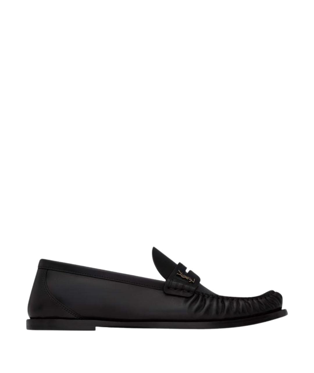 SAINT LAURENT Черные кожаные лоферы, фото 1