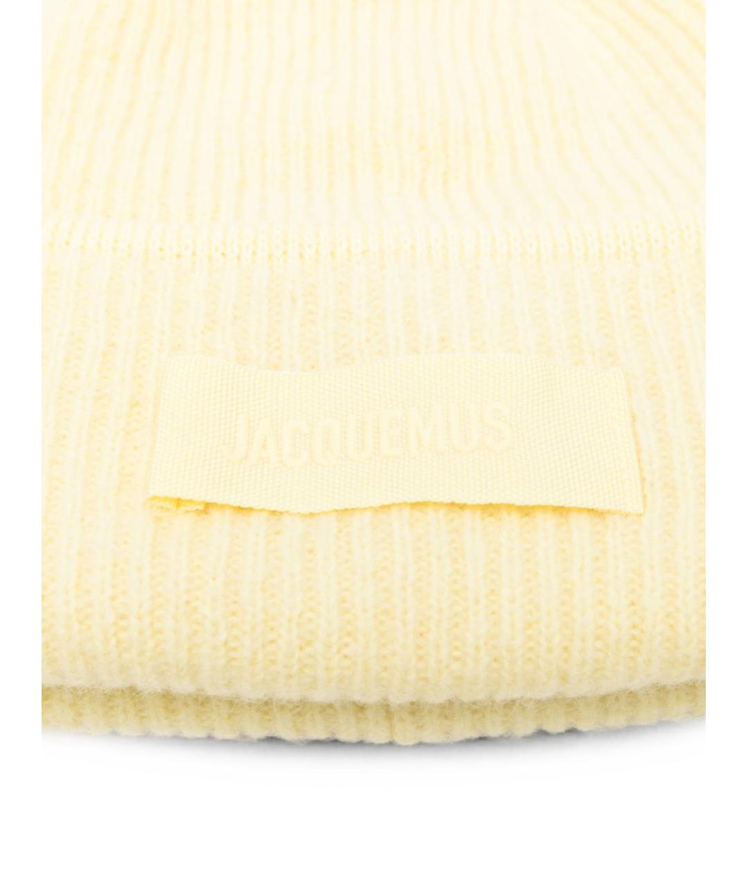 JACQUEMUS Желтая шерстяная шапка, фото 3