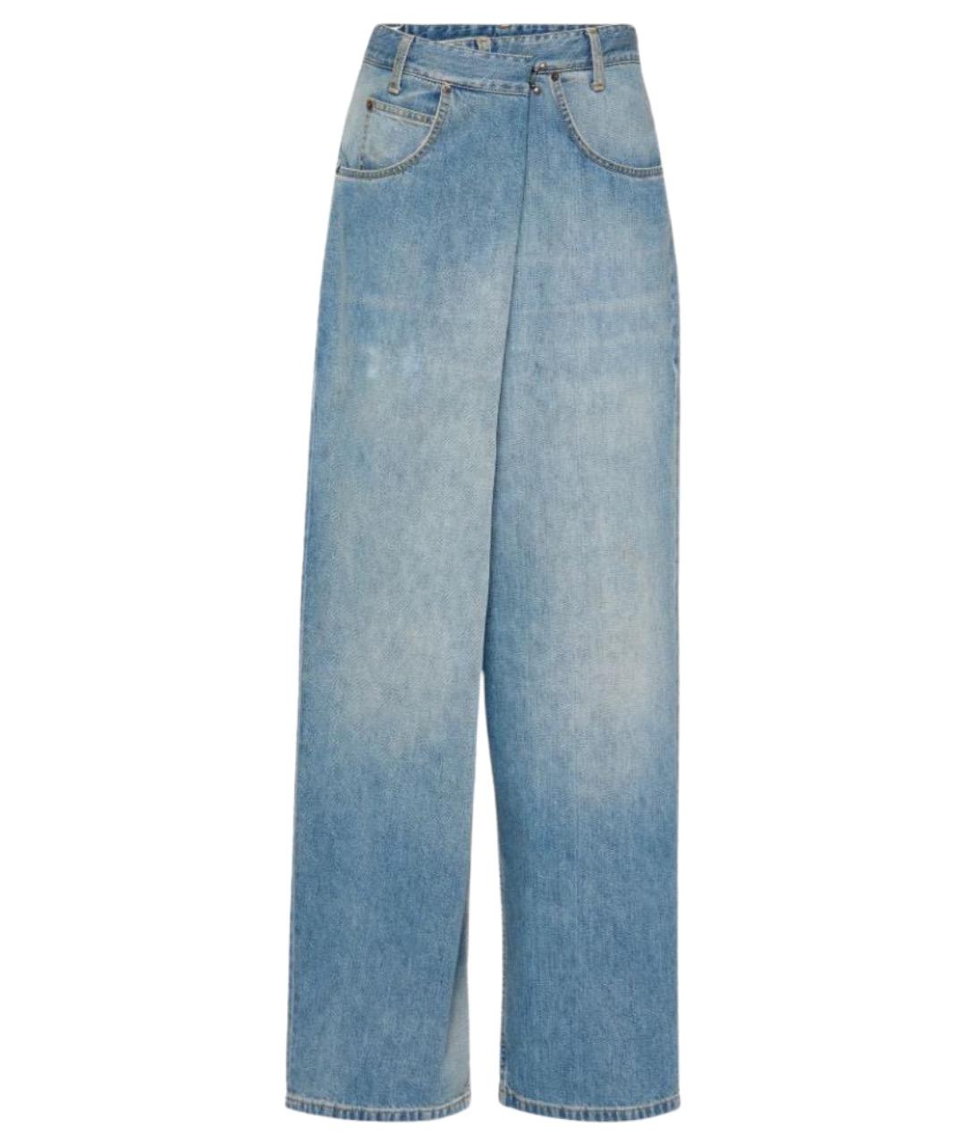 MAISON MARGIELA Голубые хлопковые прямые джинсы, фото 1