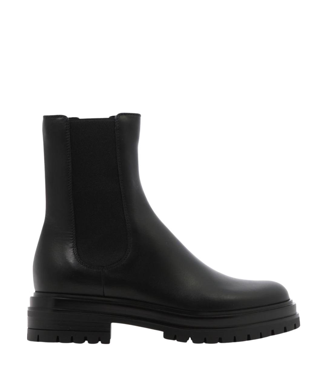 GIANVITO ROSSI Черные кожаные ботинки, фото 1
