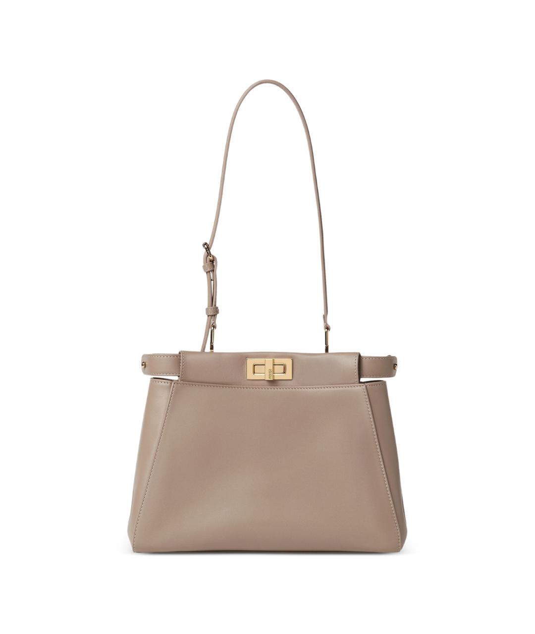 FENDI Бежевая кожаная сумка тоут, фото 6