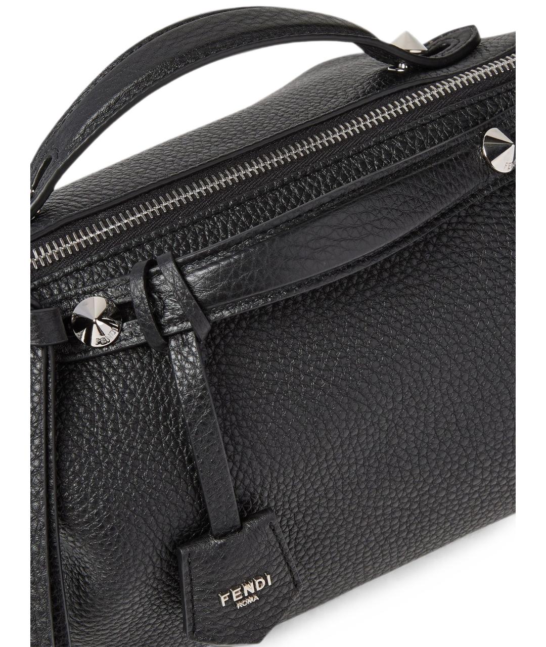FENDI Черная кожаная сумка тоут, фото 3