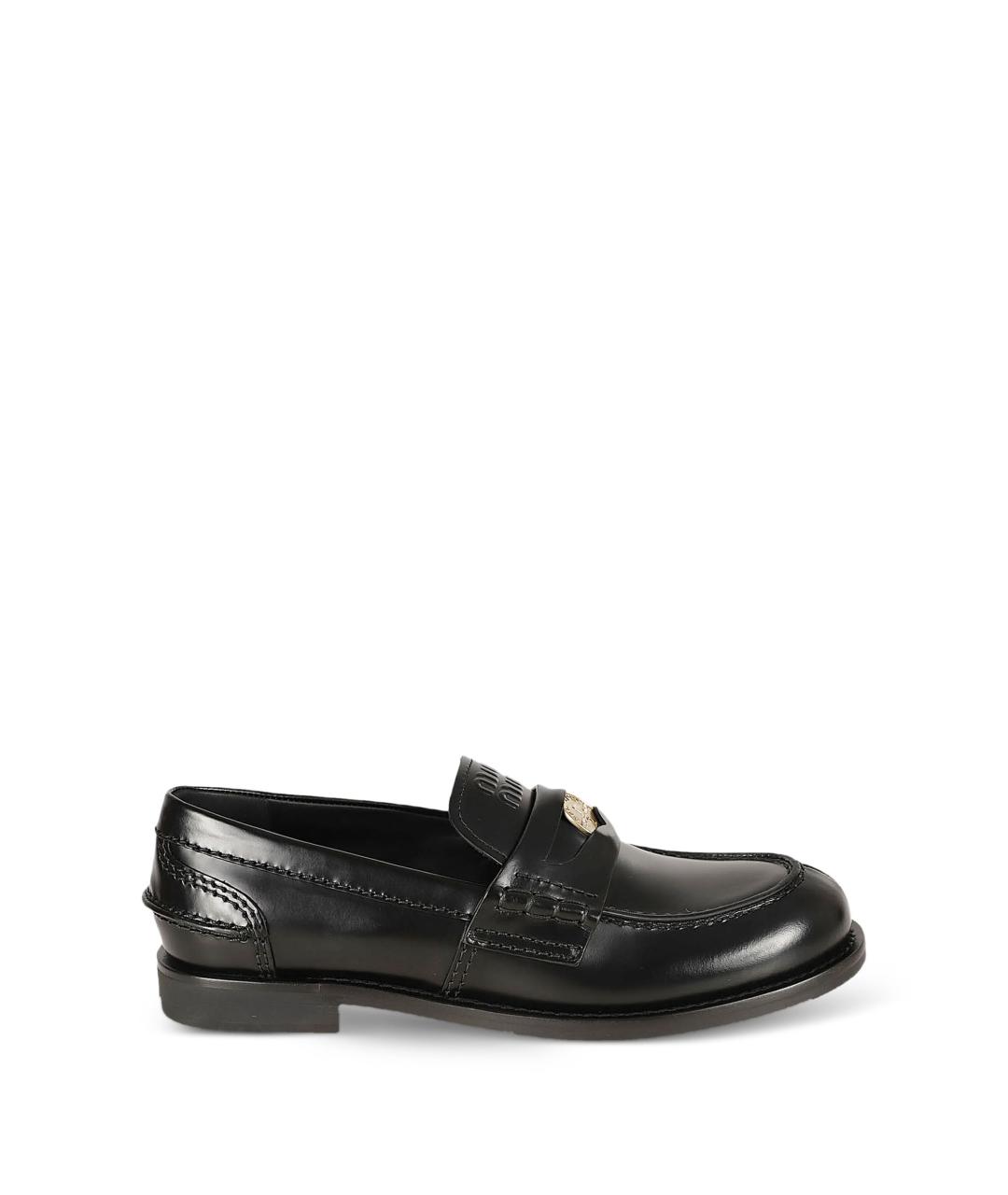 MIU MIU Черные кожаные лоферы, фото 4