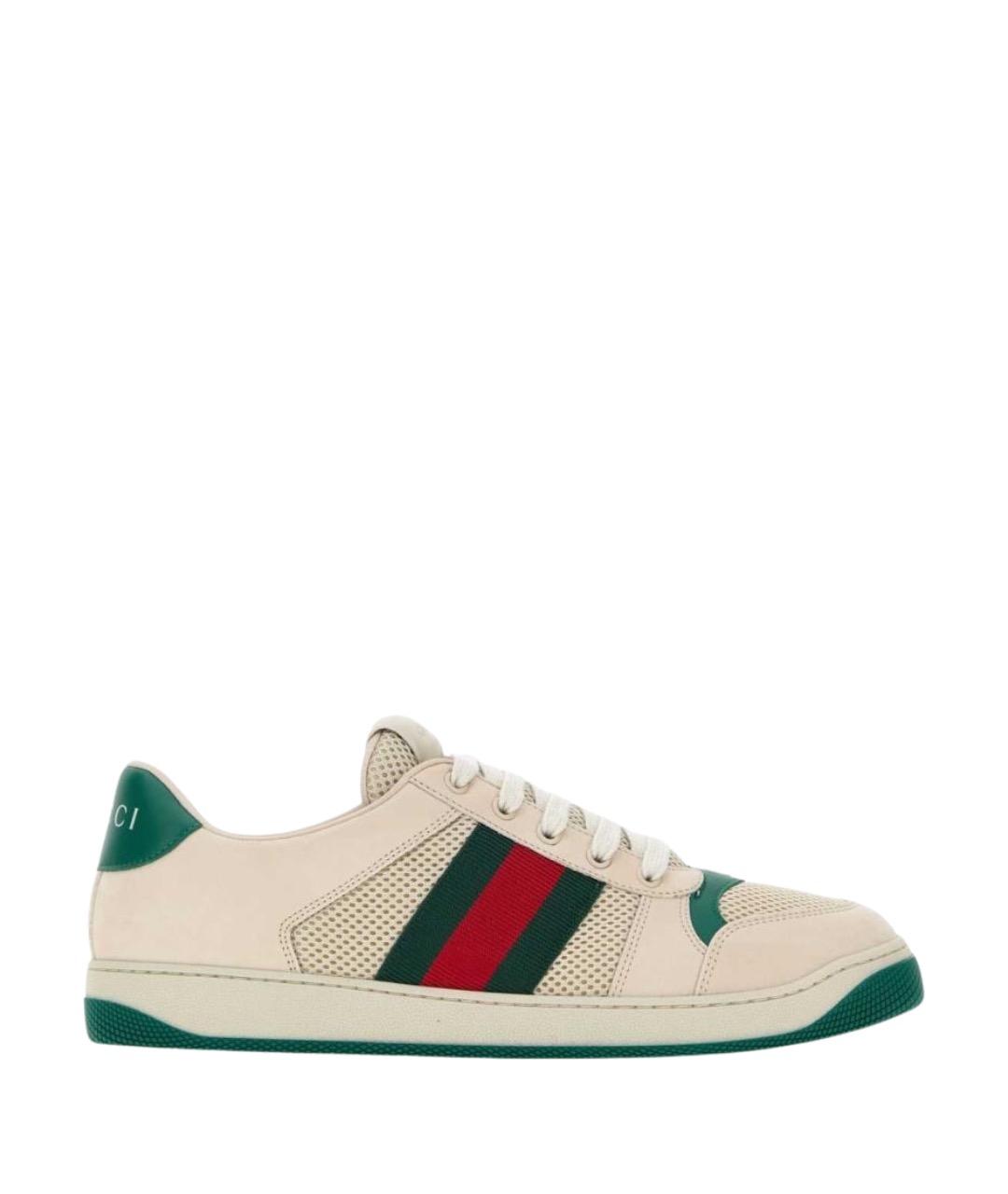 GUCCI Белые синтетические низкие кроссовки / кеды, фото 1