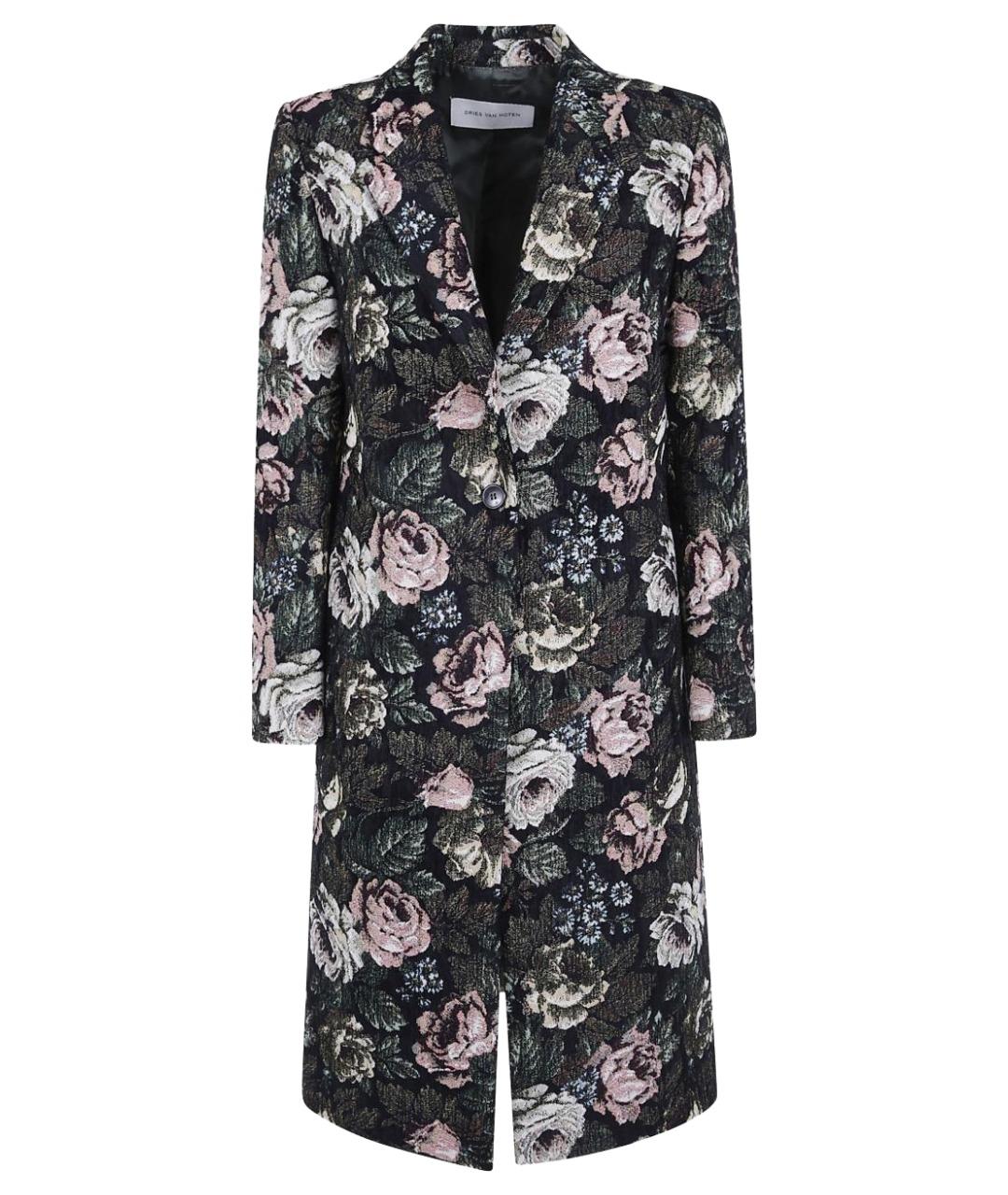 DRIES VAN NOTEN Черное полиэстеровое пальто, фото 1