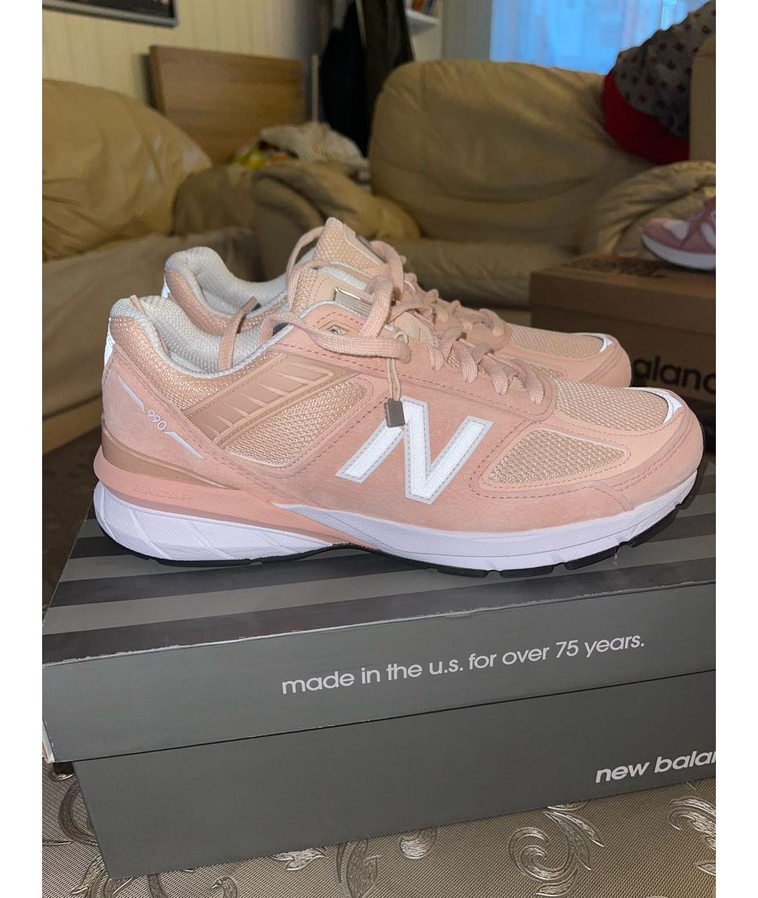 NEW BALANCE Розовые замшевые кроссовки, фото 6