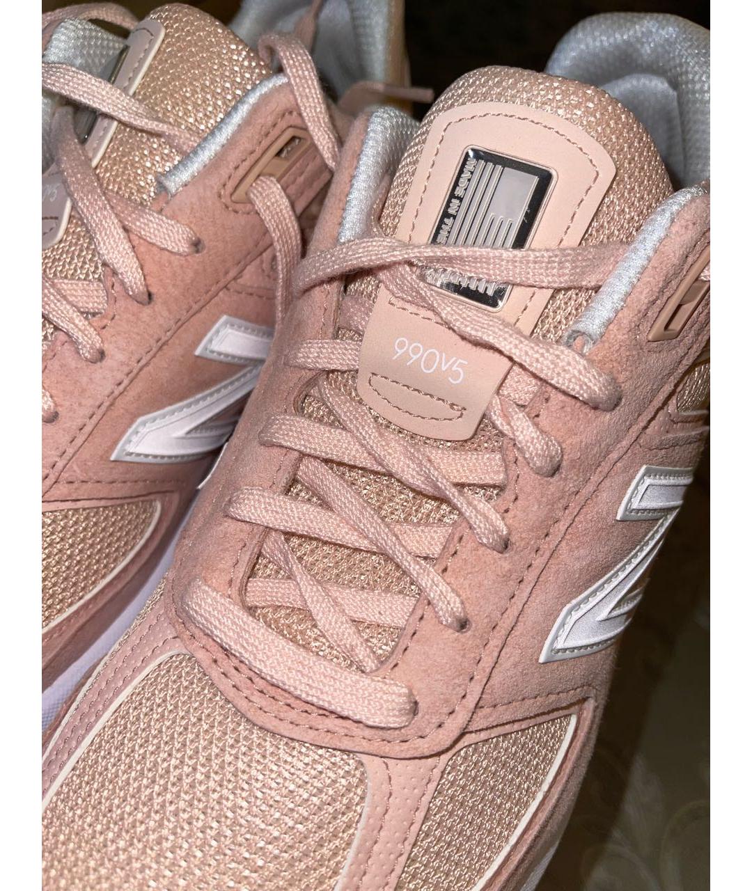 NEW BALANCE Розовые замшевые кроссовки, фото 3