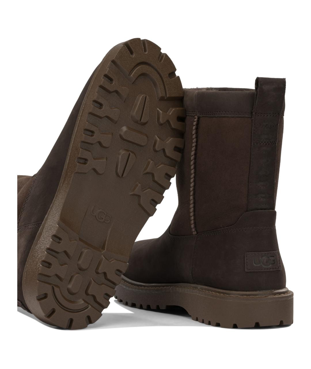 UGG Коричневые кожаные высокие ботинки, фото 5