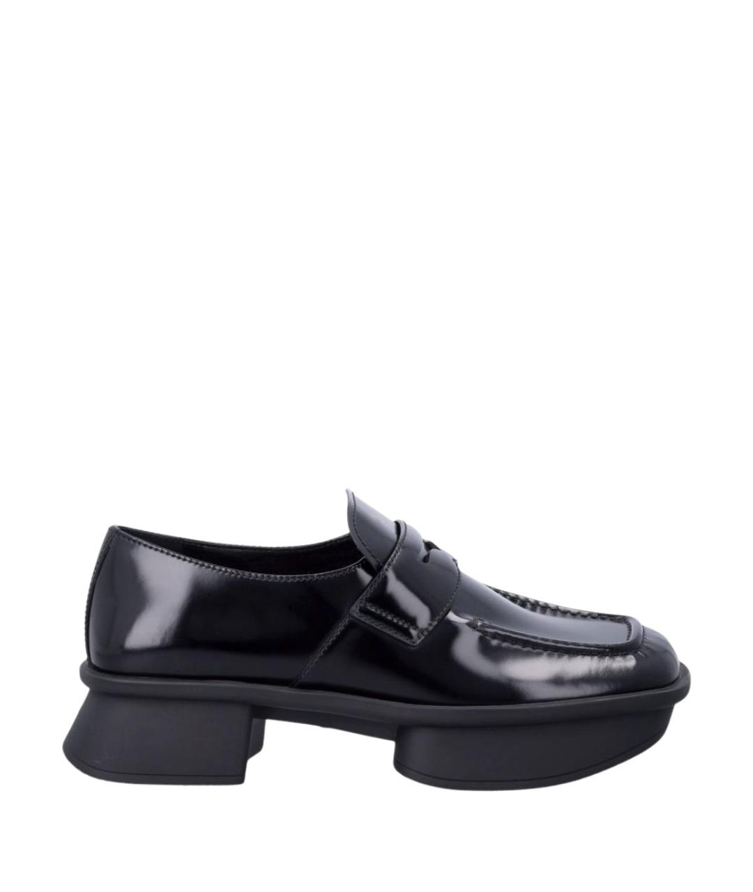 PRADA Черные кожаные лоферы, фото 1