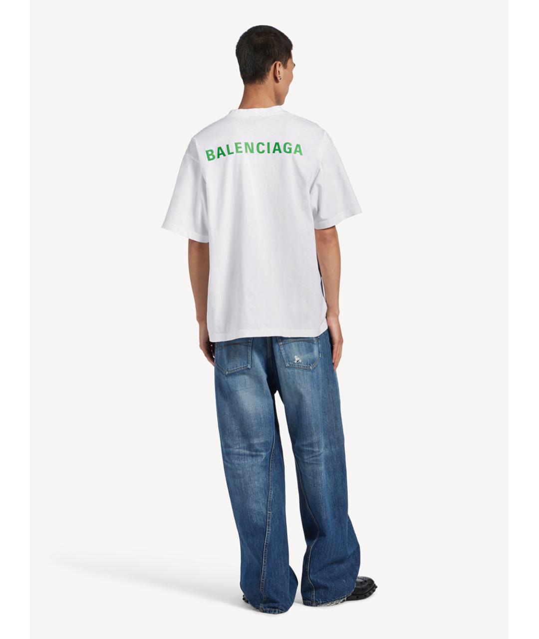 BALENCIAGA Белая хлопковая футболка, фото 5