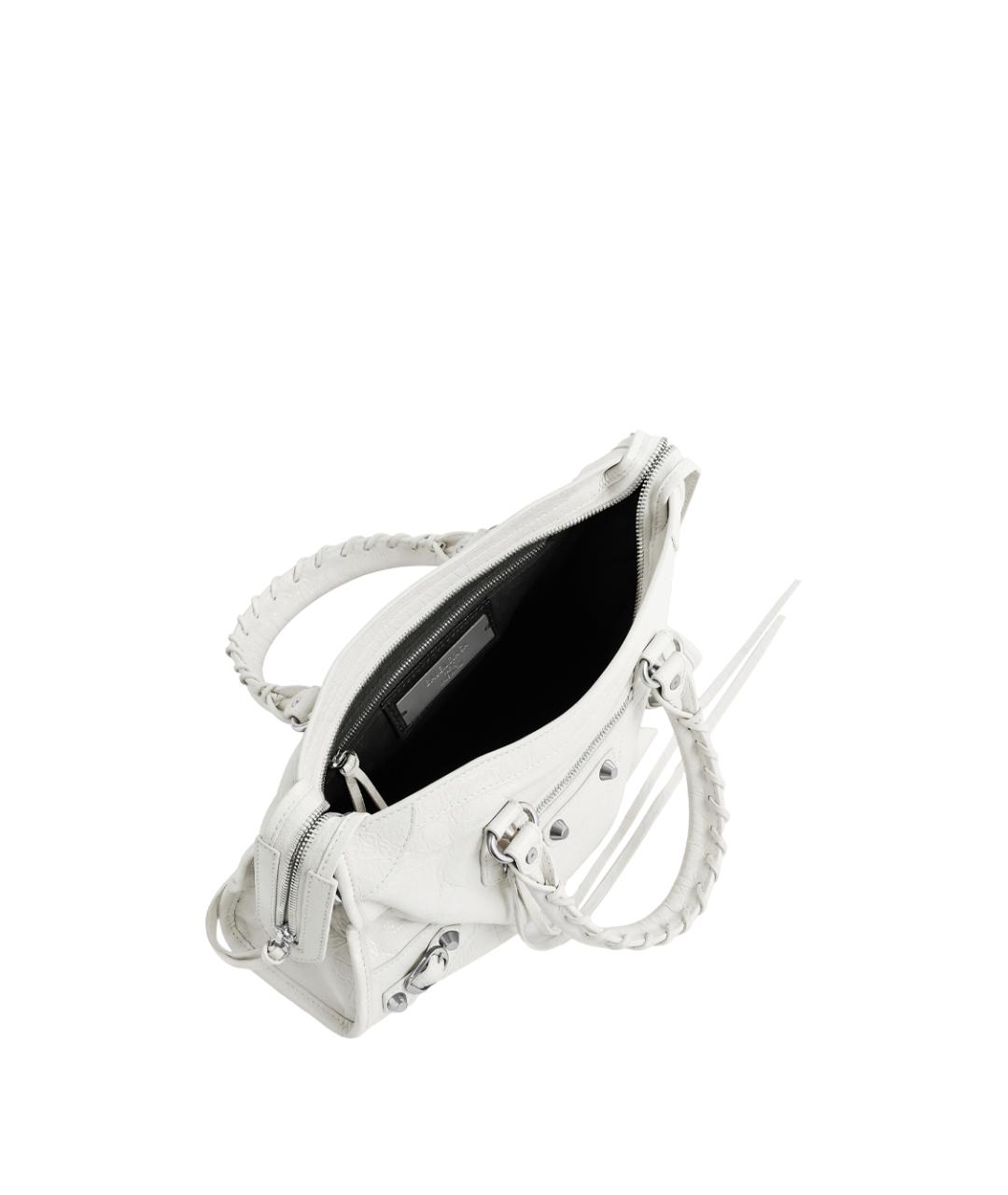 BALENCIAGA Белая кожаная сумка тоут, фото 5