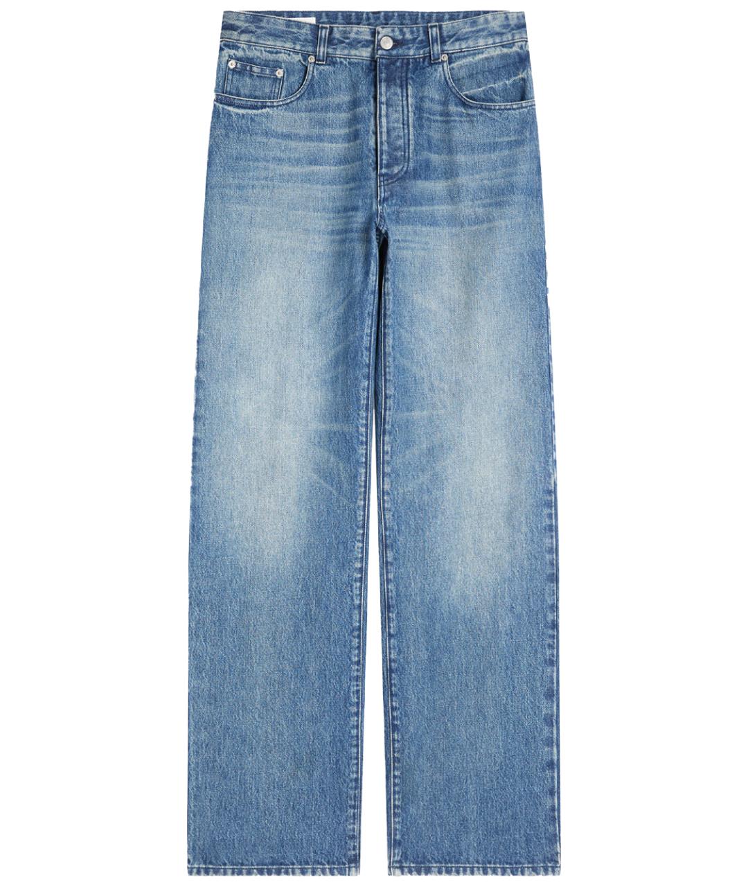 DRIES VAN NOTEN Голубые хлопковые прямые джинсы, фото 1