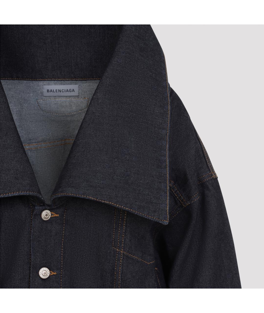 BALENCIAGA Темно-синяя хлопковая куртка, фото 4