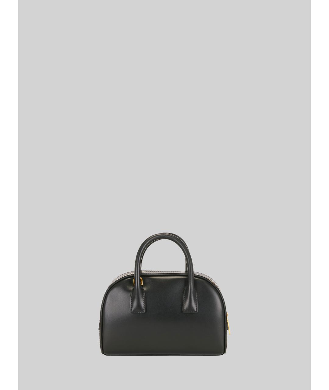SAINT LAURENT Черная кожаная сумка с короткими ручками, фото 2