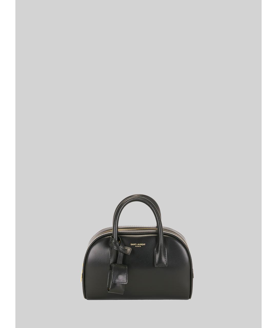 SAINT LAURENT Черная кожаная сумка с короткими ручками, фото 5
