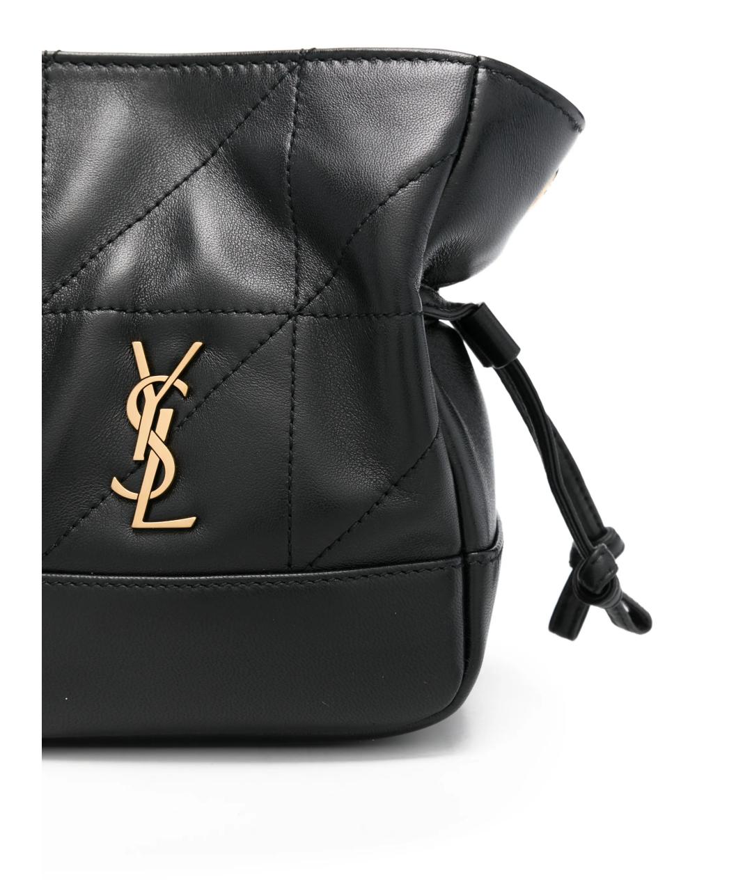 SAINT LAURENT Черная кожаная сумка через плечо, фото 5