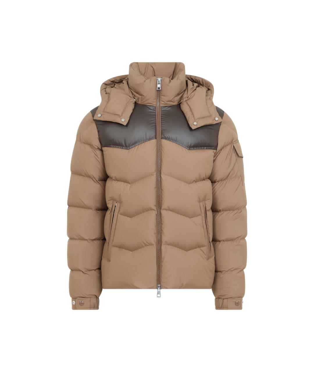 MONCLER Бежевая полиэстеровая куртка, фото 6