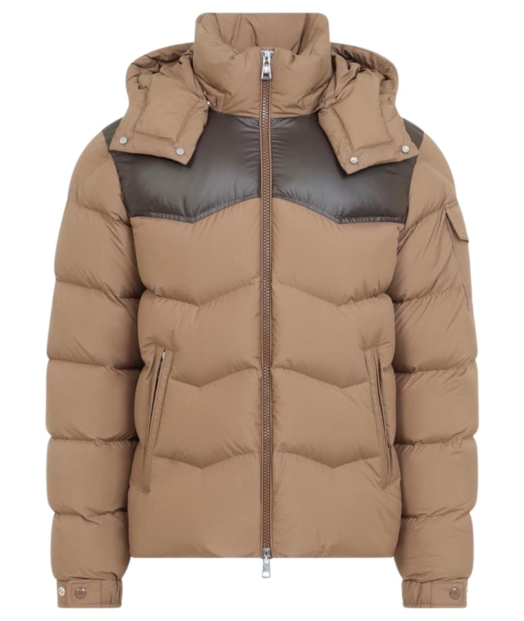 MONCLER Бежевая полиэстеровая куртка, фото 1