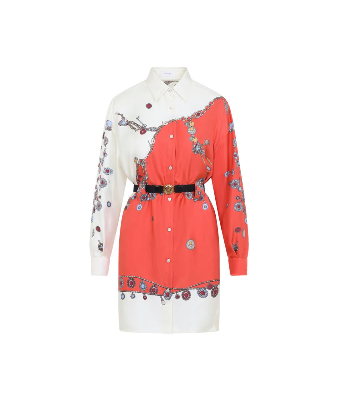 VERSACE Мульти шелковое повседневное платье, фото 6