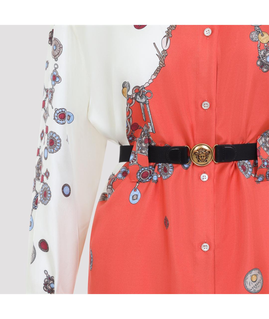 VERSACE Мульти шелковое повседневное платье, фото 4