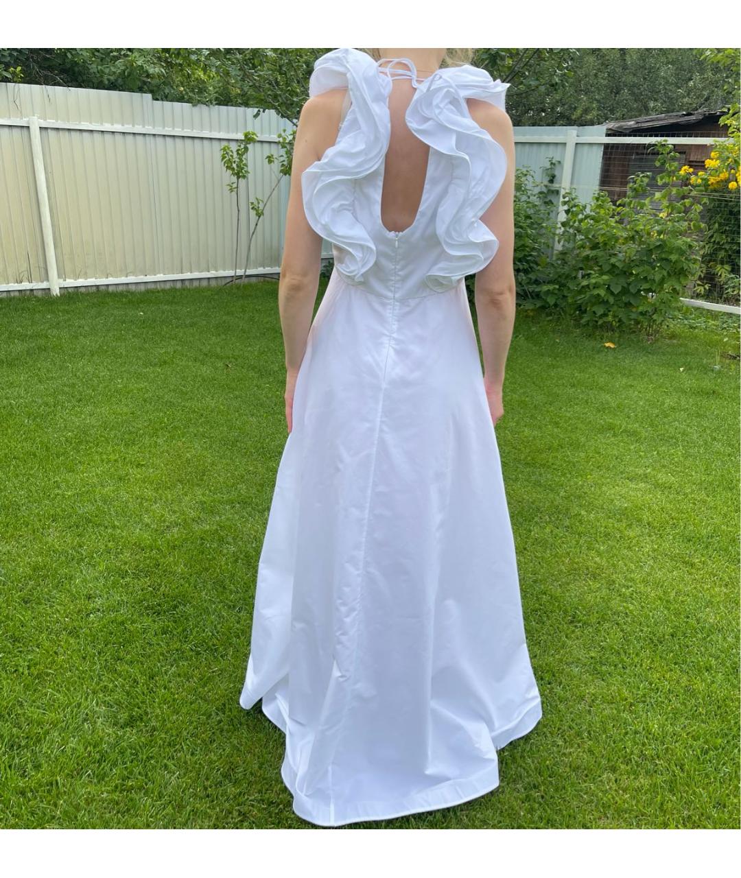 SARA ROKA Белое хлопковое вечернее платье, фото 6