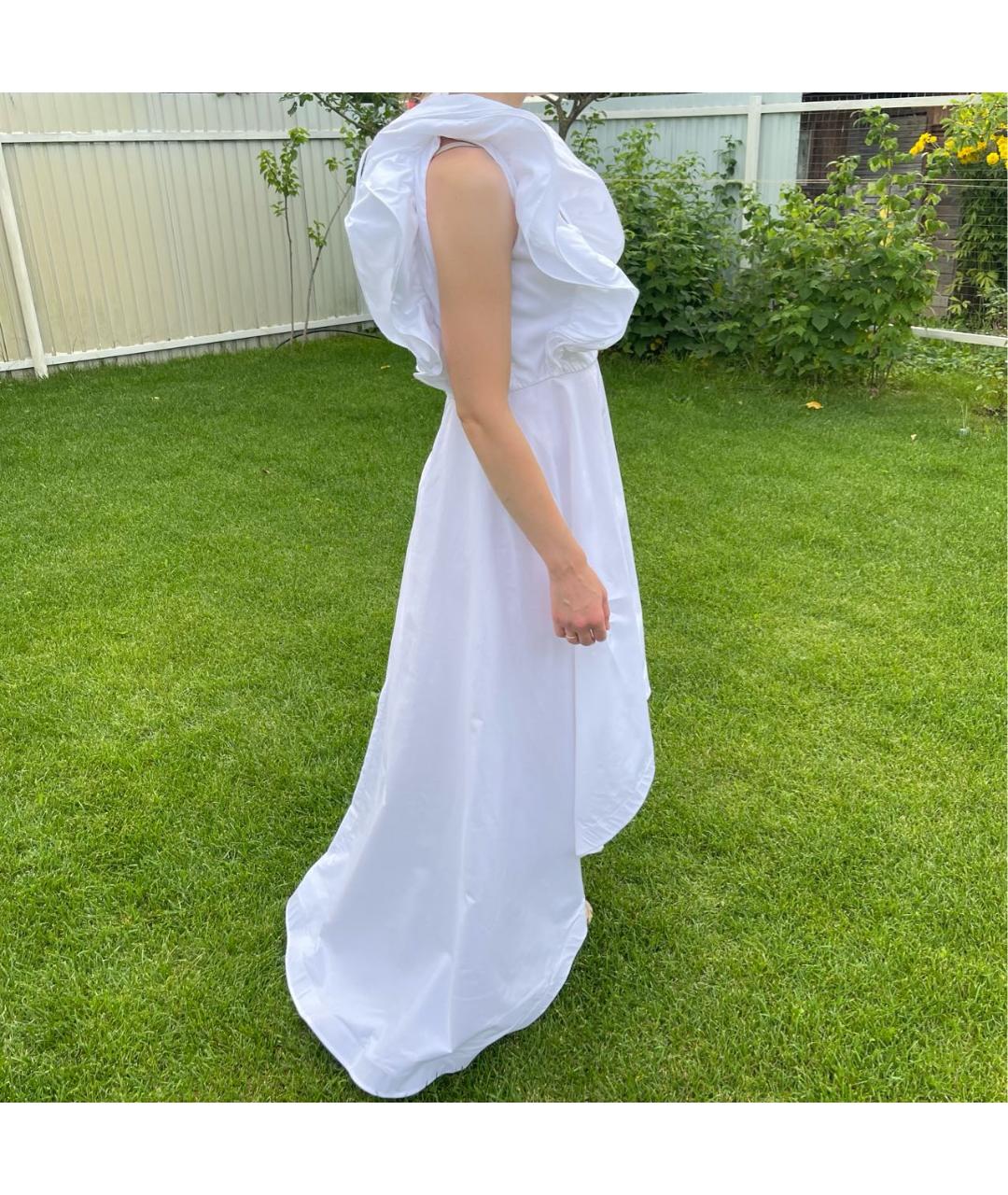 SARA ROKA Белое хлопковое вечернее платье, фото 5