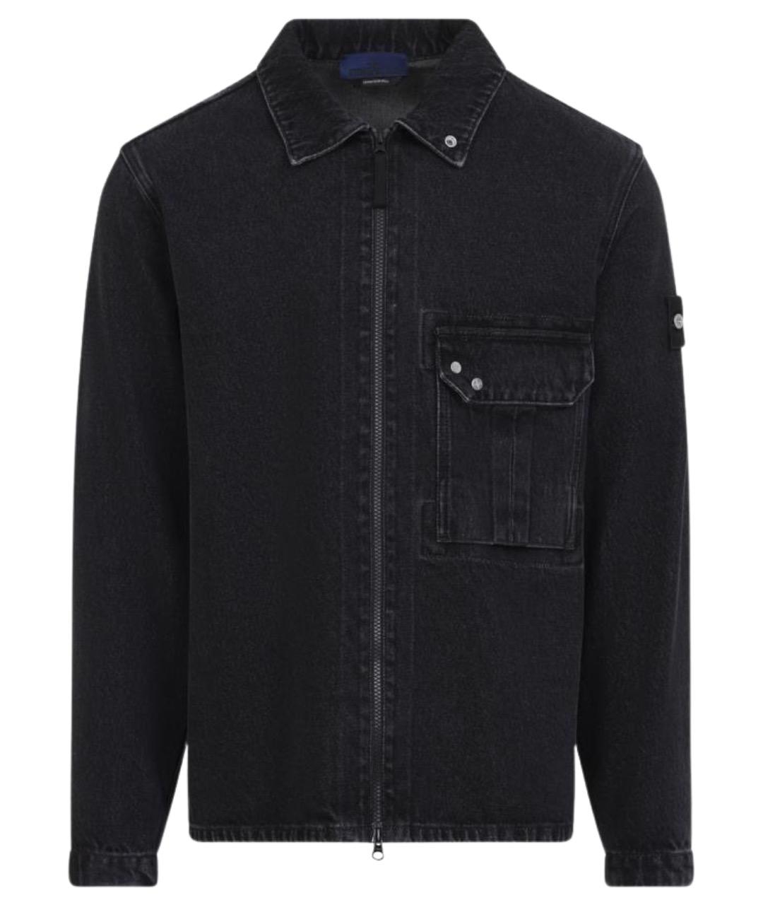 STONE ISLAND Черная хлопковая кэжуал рубашка, фото 1