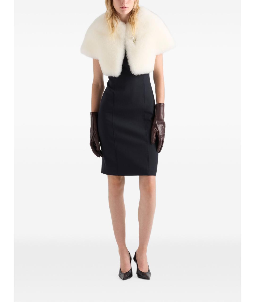PRADA Темно-синее шерстяное повседневное платье, фото 3