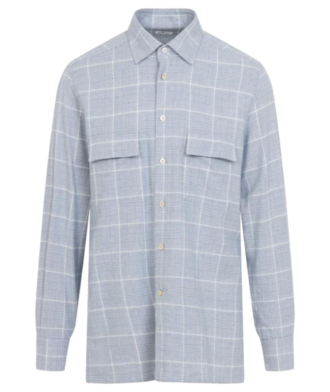 KITON Синяя хлопковая кэжуал рубашка, фото 1