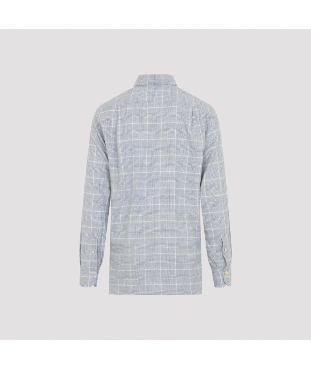 KITON Синяя хлопковая кэжуал рубашка, фото 3