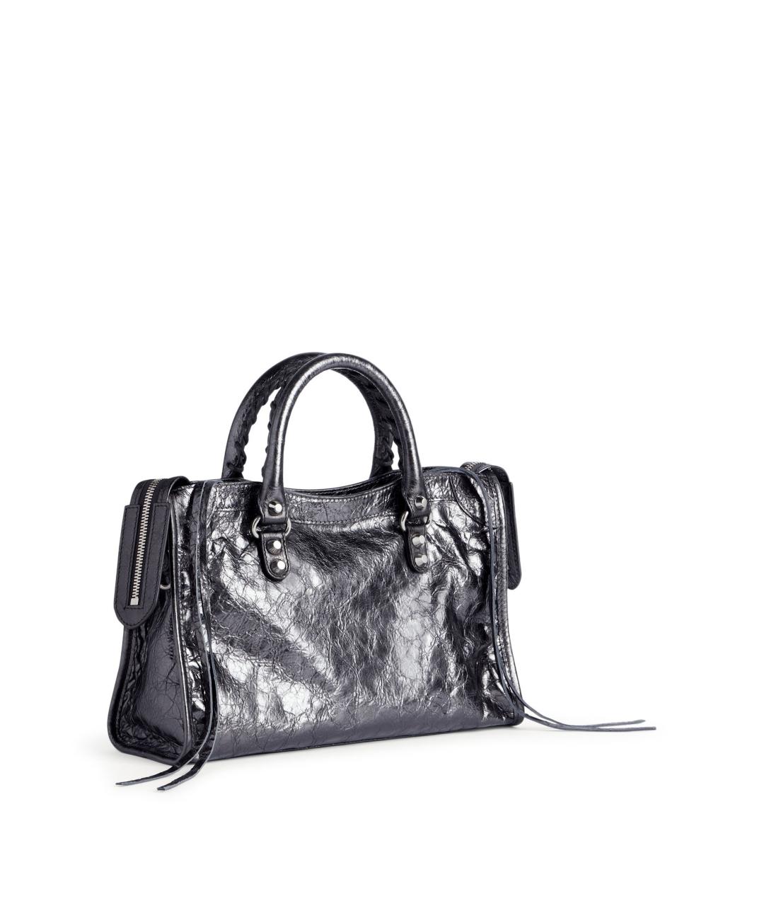 BALENCIAGA Серая кожаная сумка тоут, фото 5