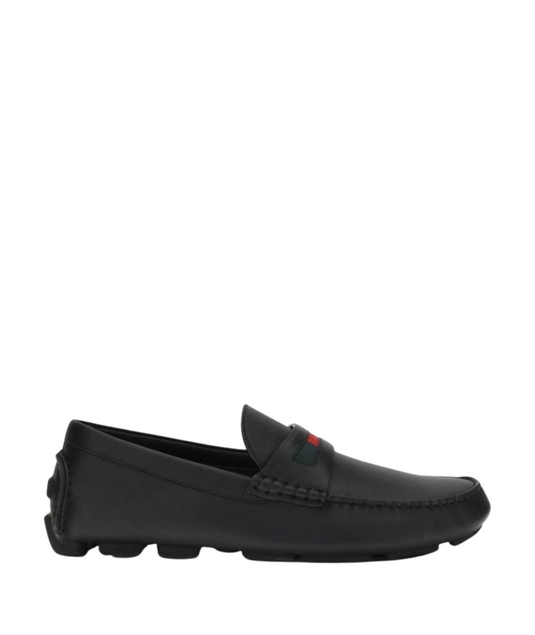 GUCCI Черные кожаные мокасины, фото 1