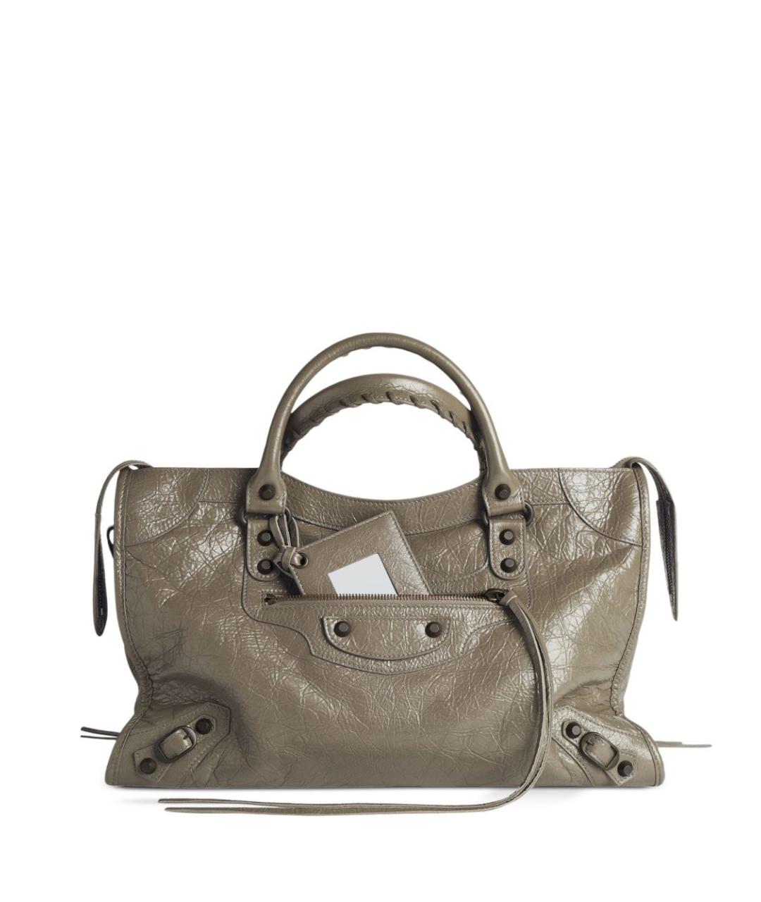 BALENCIAGA Зеленая кожаная сумка тоут, фото 1