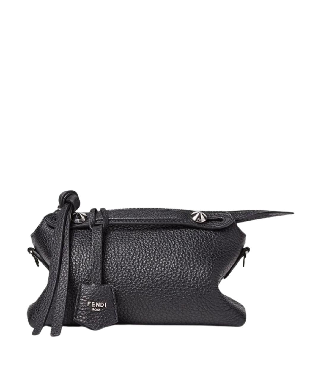 FENDI Черная кожаная сумка тоут, фото 1