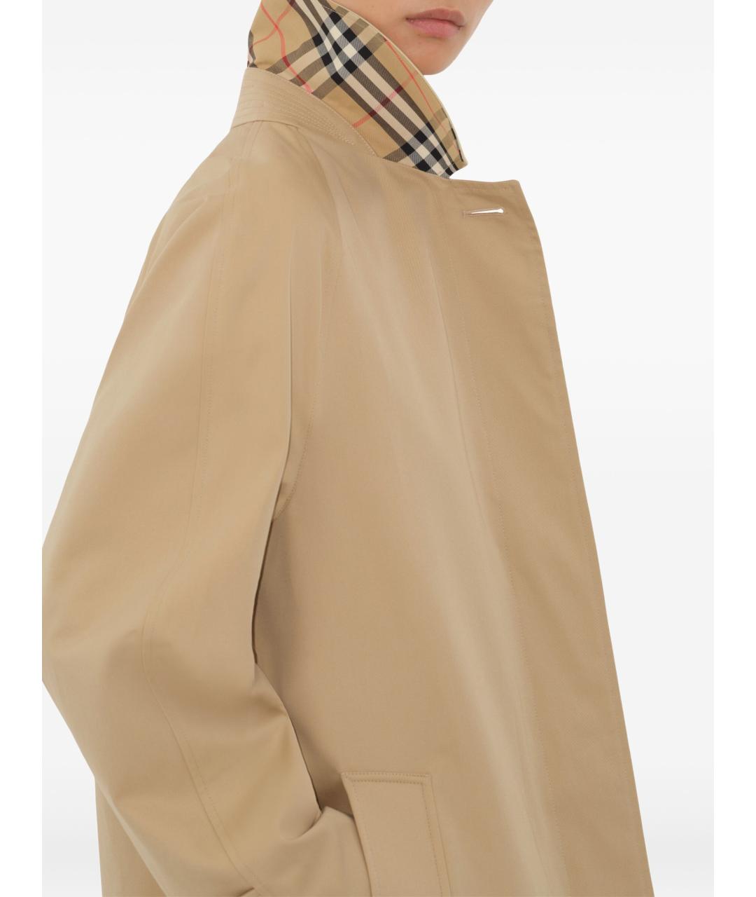 BURBERRY Бежевое хлопковое пальто, фото 2