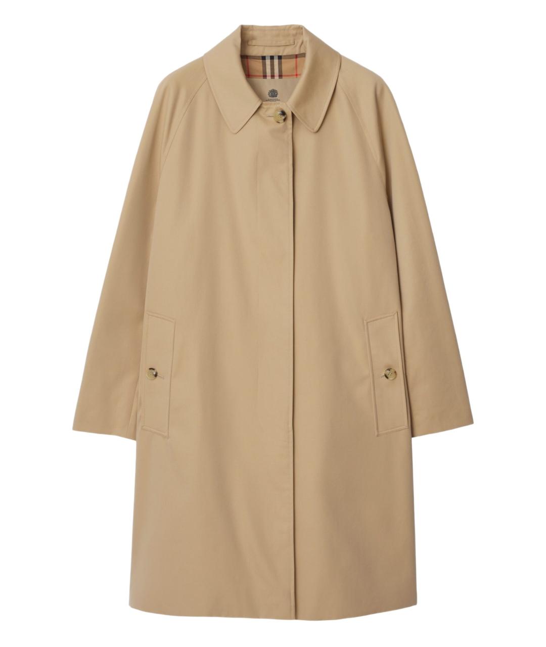 BURBERRY Бежевое хлопковое пальто, фото 1