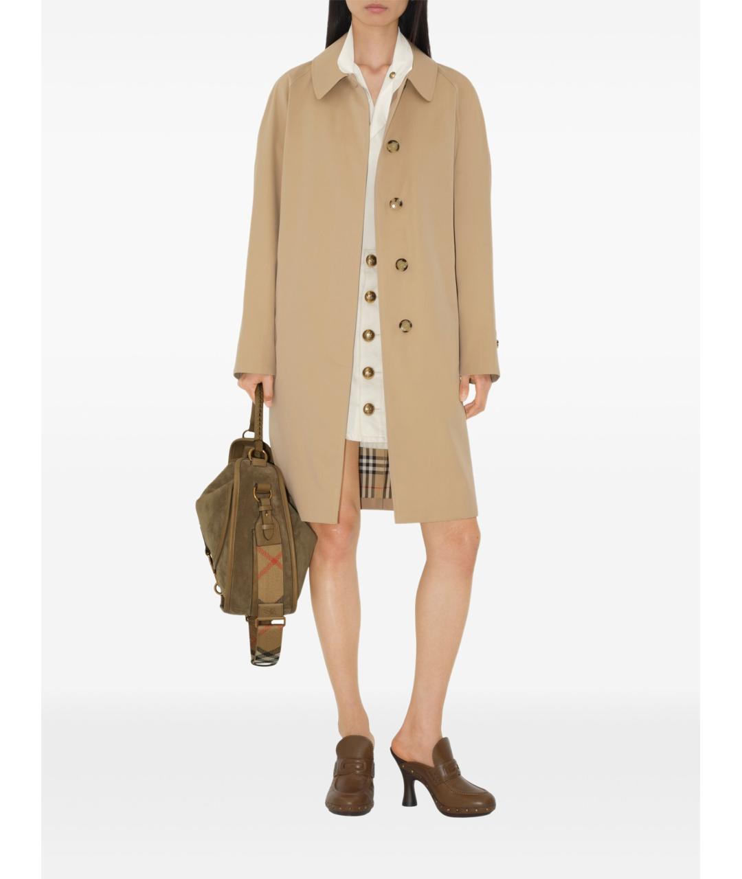 BURBERRY Бежевое хлопковое пальто, фото 5