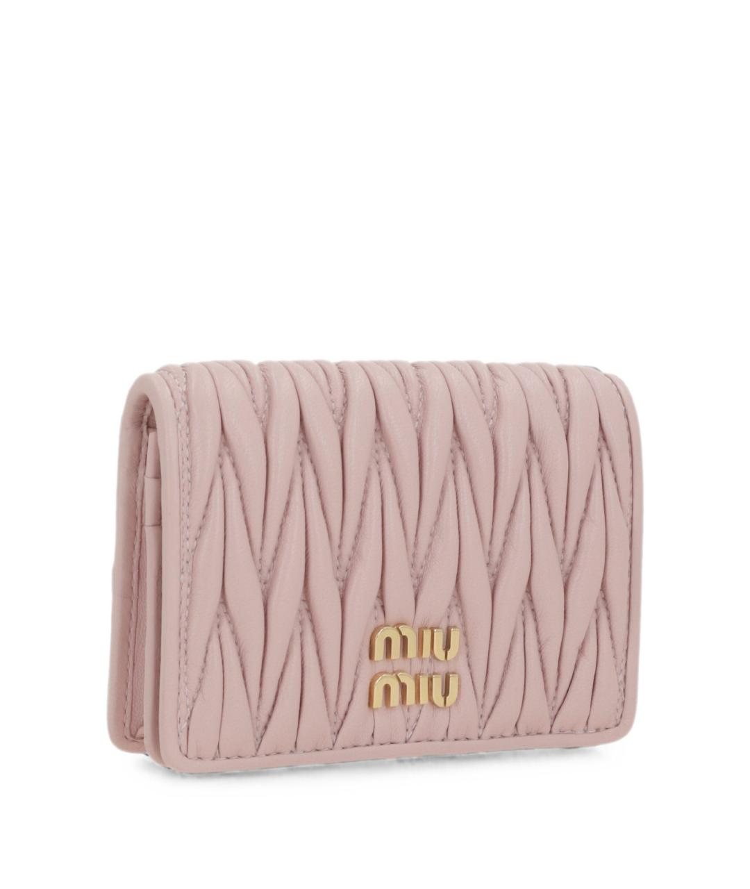 MIU MIU Розовый кожаный кошелек, фото 2