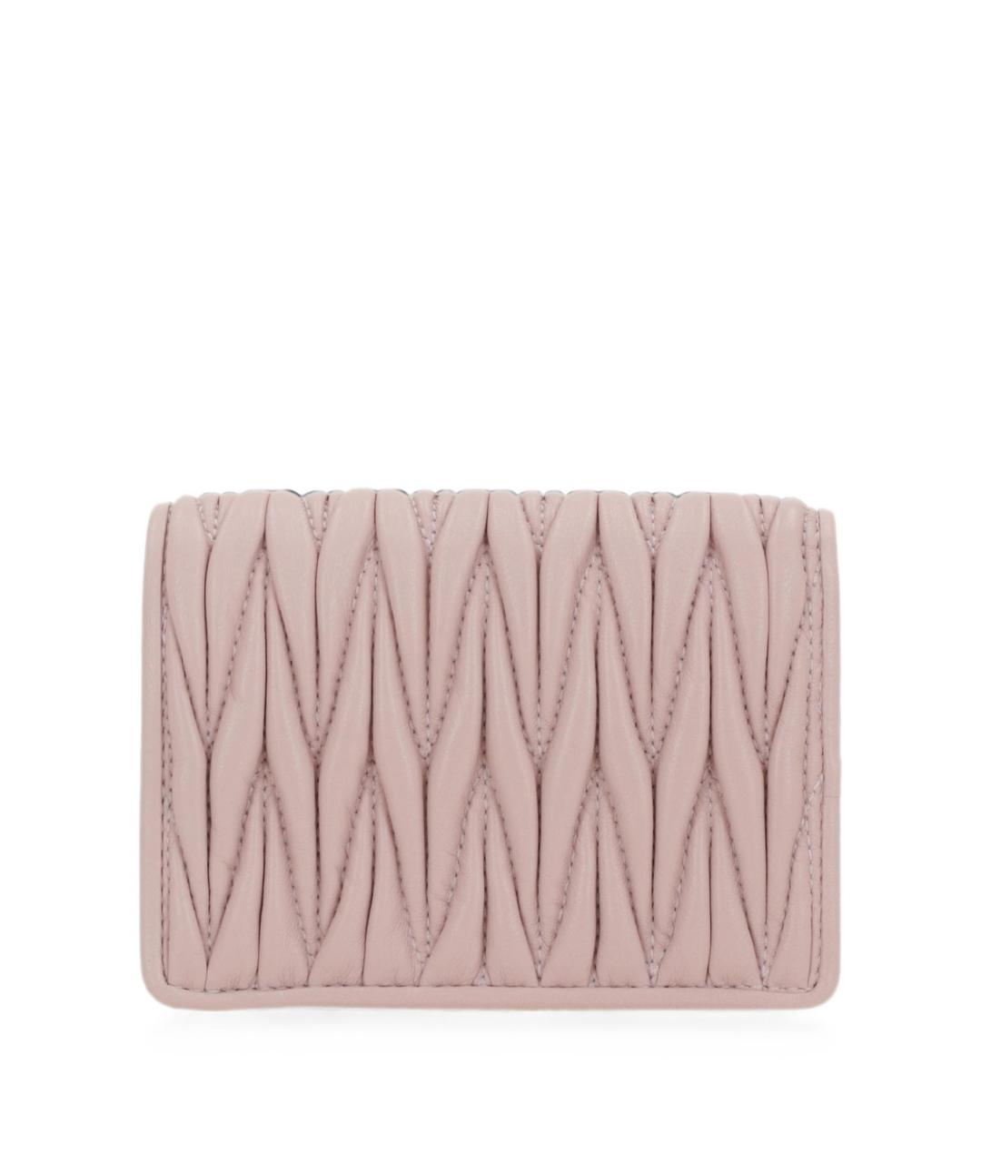 MIU MIU Розовый кожаный кошелек, фото 4