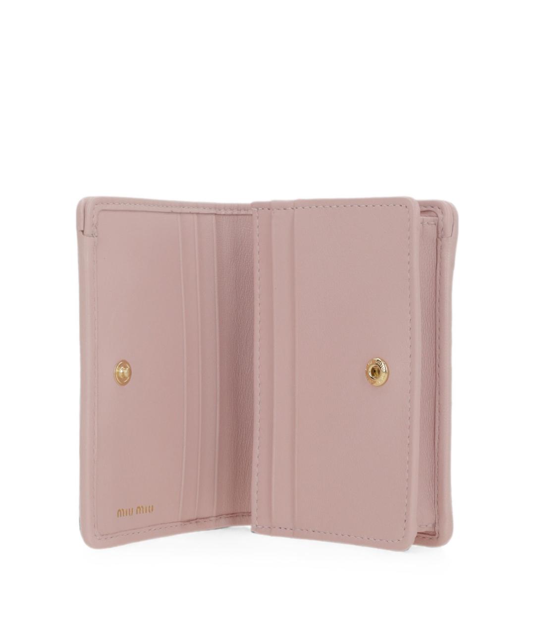 MIU MIU Розовый кожаный кошелек, фото 3