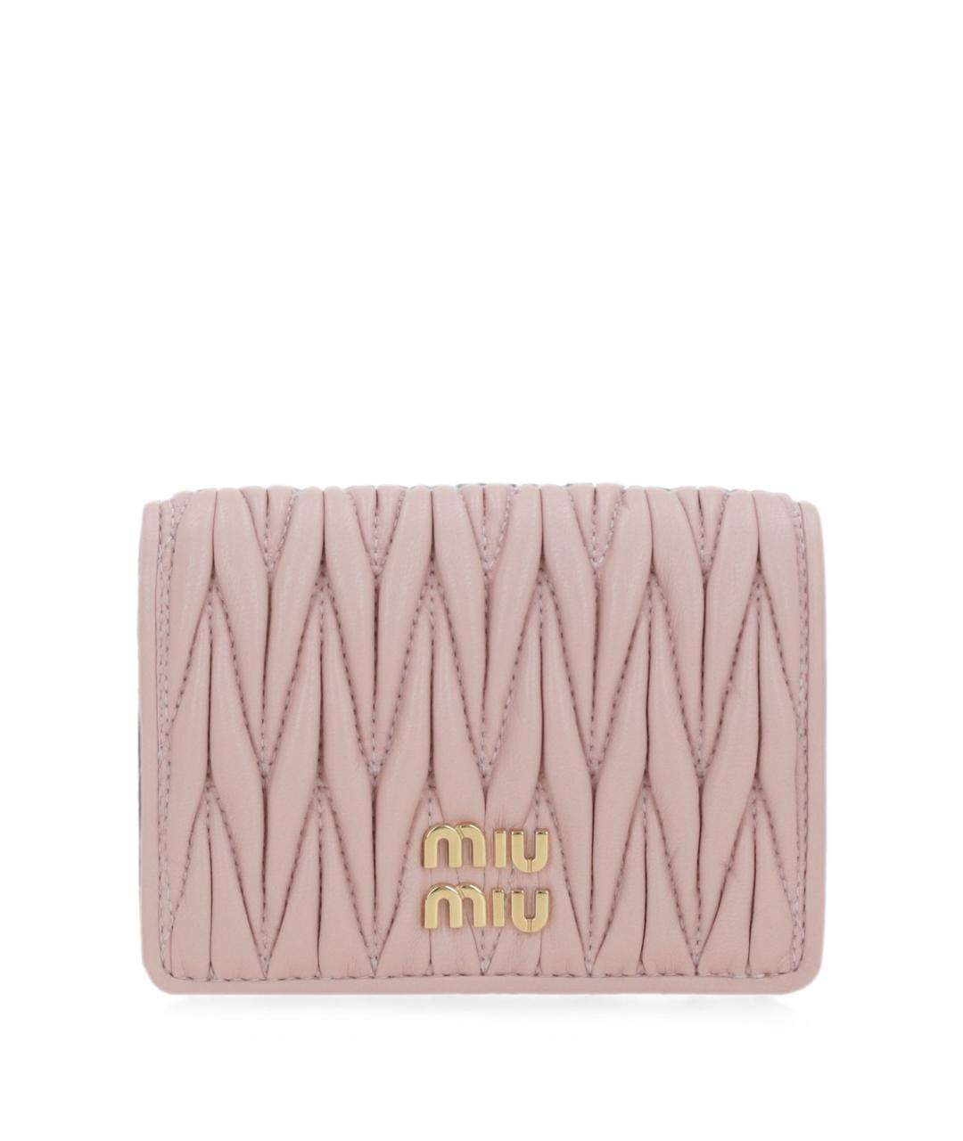 MIU MIU Розовый кожаный кошелек, фото 1