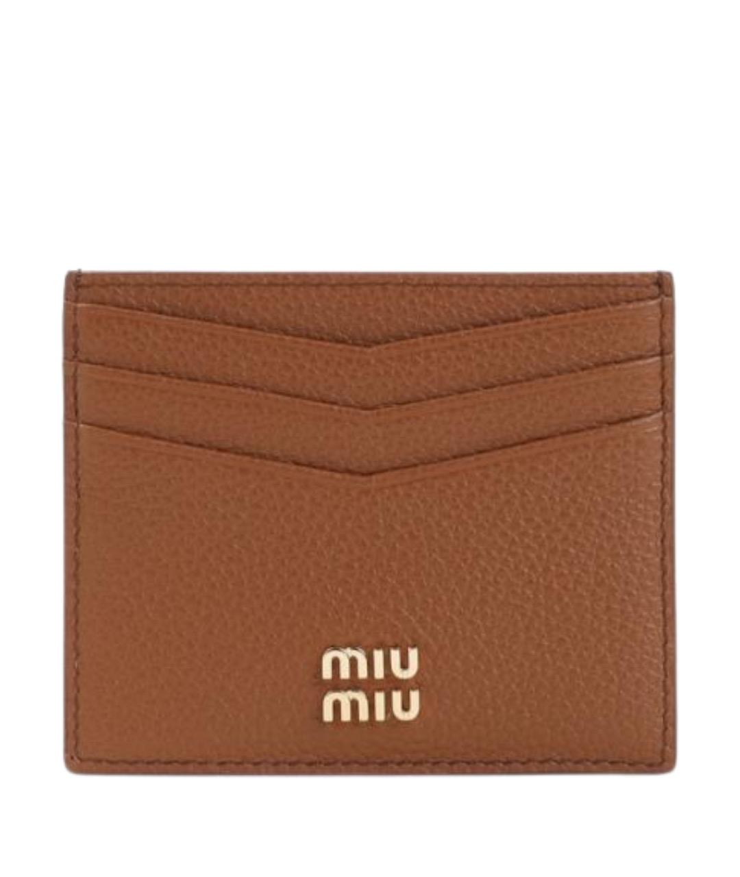 MIU MIU Коричневый кожаный кардхолдер, фото 1
