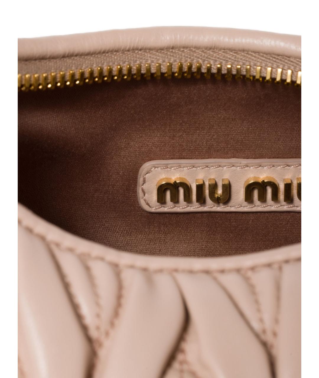 MIU MIU Розовая кожаная сумка с короткими ручками, фото 2